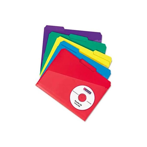 Smead Smead Slash Pocket Poly File Folders, 1/3 Cut Top Tab, Letter, Assorted, 30/Box 10540 - main